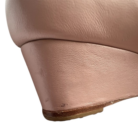 Bloch Blush Pink with Black Cap Toe Ballet Style Mini Wedge Heels Size 39.5 - Picture 11 of 11